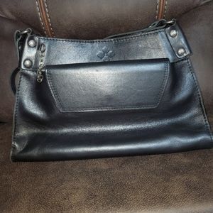 Patricia Nash black leather shoulder bag